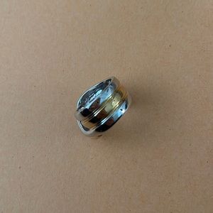 Silver and gold wrapped ring